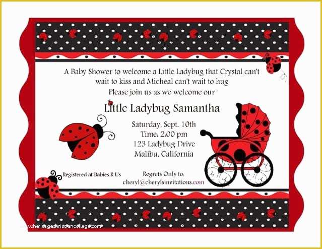 Free Printable Ladybug Baby Shower Invitations Templates Of Free Printable Ladybug Baby Shower Invitation