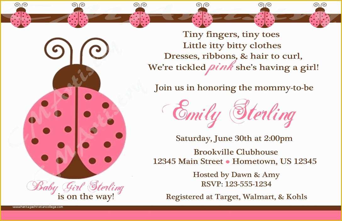 Free Printable Ladybug Baby Shower Invitations Templates Of Free Printable Ladybug Baby Shower Invitations Party Xyz