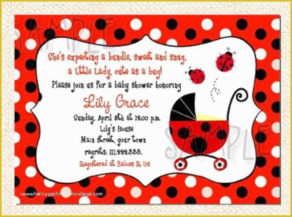 Free Printable Ladybug Baby Shower Invitations Templates Of Items Similar to Ladybug Baby Shower Invitations On Etsy