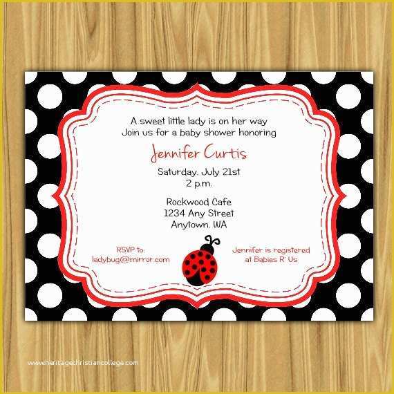 Free Printable Ladybug Baby Shower Invitations Templates Of Items Similar to Ladybug Baby Shower Ladybug Baby Shower