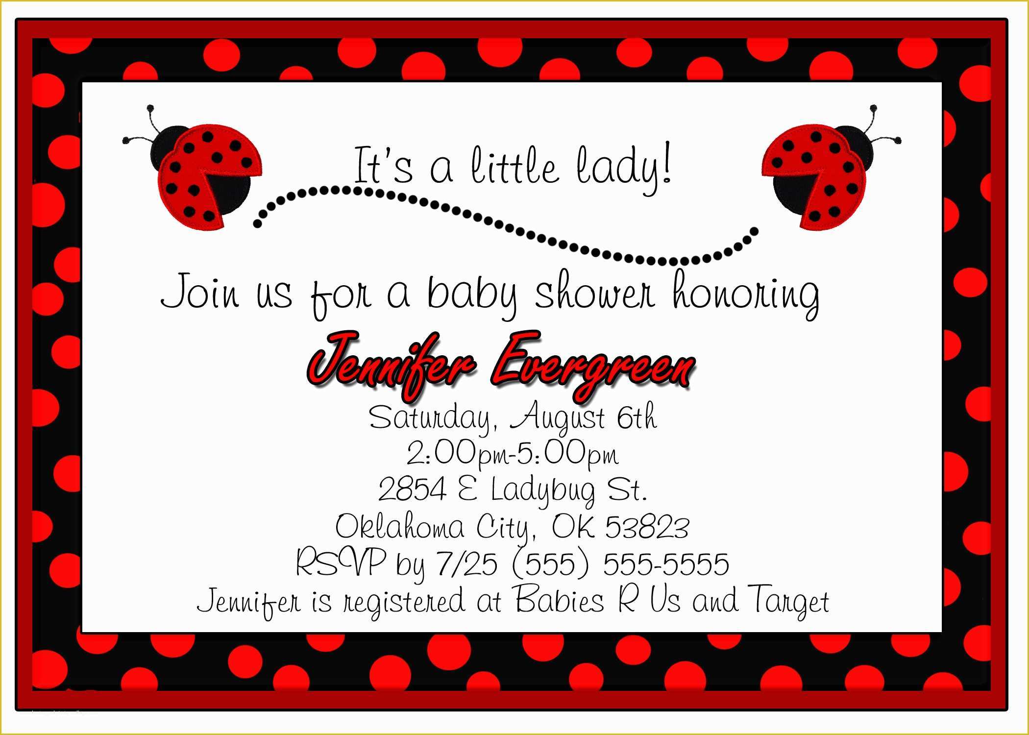 Free Printable Ladybug Baby Shower Invitations Templates Of Ladybug Baby Shower Invitation Design