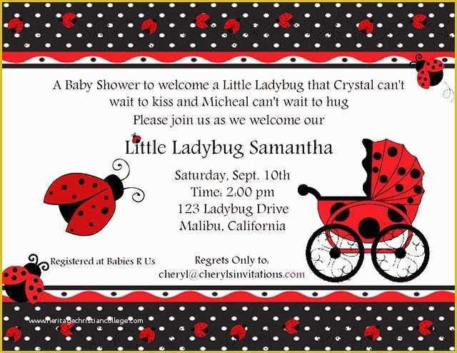Free Printable Ladybug Baby Shower Invitations Templates Of Ladybug Baby Shower Invitation Nevadanewmedia