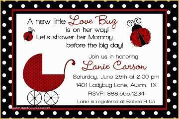 Free Printable Ladybug Baby Shower Invitations Templates Of Ladybug