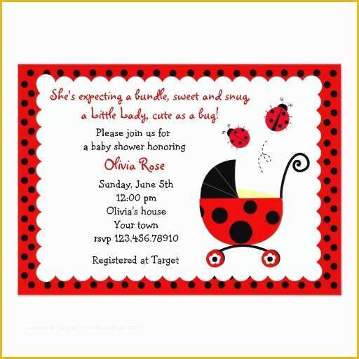 Free Printable Ladybug Baby Shower Invitations Templates Of Ladybug Baby Shower Invitations