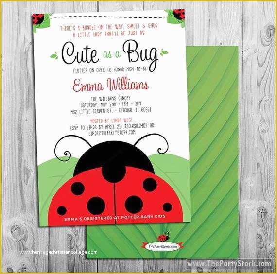 Free Printable Ladybug Baby Shower Invitations Templates Of Ladybug Baby Shower Invitations Printable Cute as A Bug