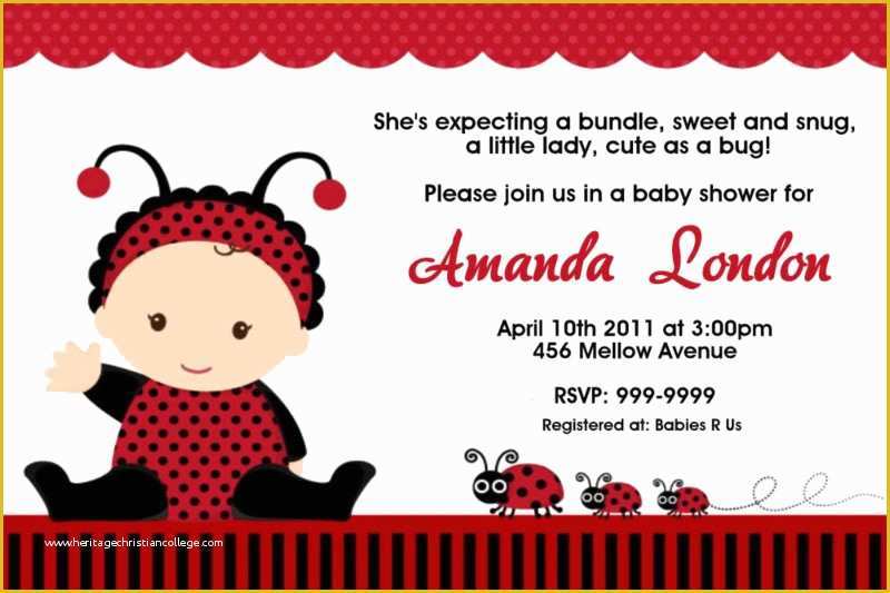 Free Printable Ladybug Baby Shower Invitations Templates Of Ladybug Baby Shower Invitations U Print 24hr Service 4x6