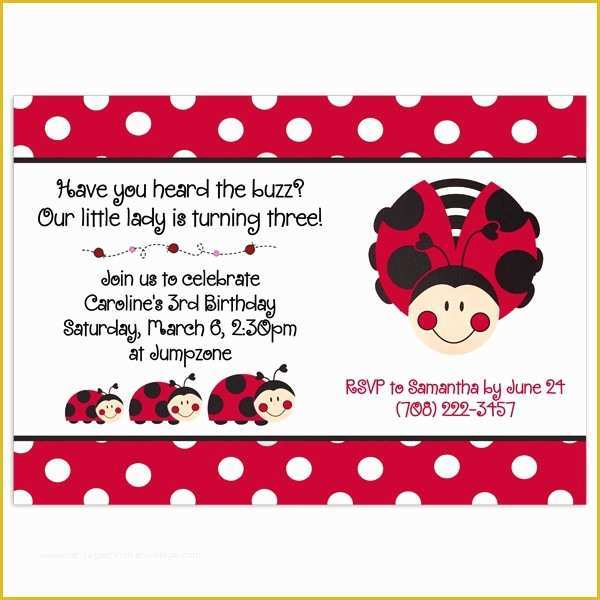 Free Printable Ladybug Baby Shower Invitations Templates Of Ladybug Birthday Card Template