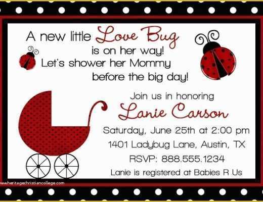Free Printable Ladybug Baby Shower Invitations Templates Of Personalized Ladybug Lady Bug Girl Baby Shower by