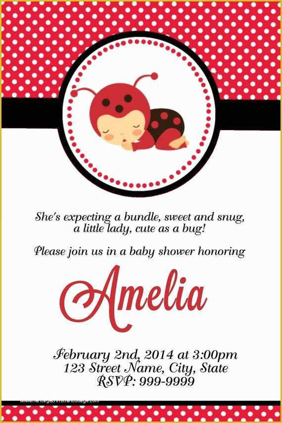 Free Printable Ladybug Baby Shower Invitations Templates Of Printable Ladybug Baby Shower Invitation Ladybug Birthday