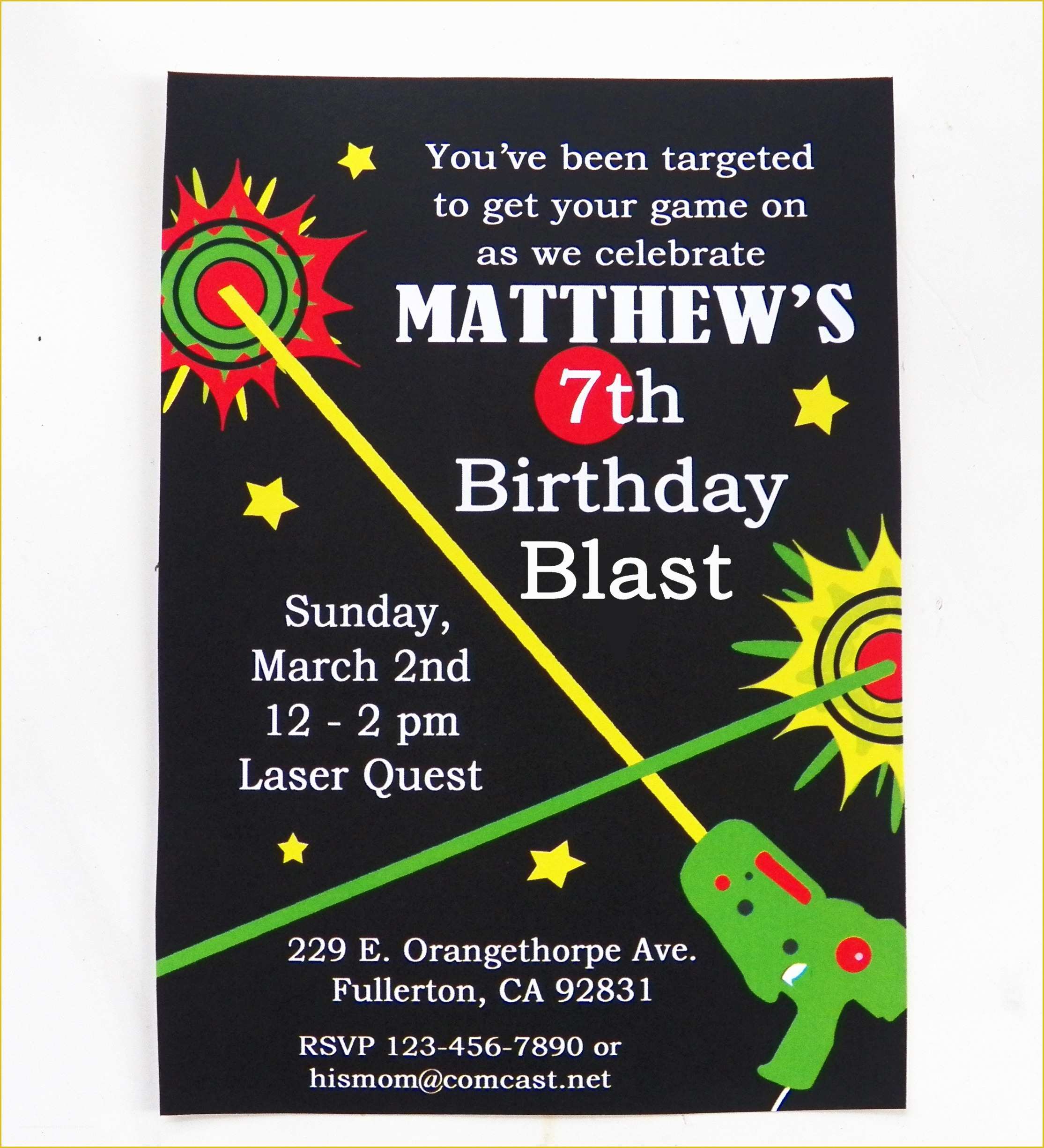 Free Printable Laser Tag Invitation Template Of Laser Tag Birthday Blast Party that Party Chick