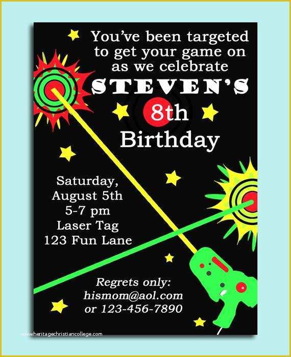 Free Printable Laser Tag Invitation Template Of Laser Tag Birthday Invitation Printable and by thatpartychick