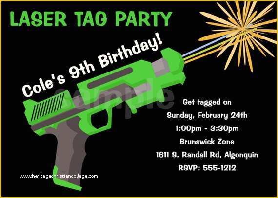Free Printable Laser Tag Invitation Template Of Laser Tag Birthday Invitation Printable or by Ewhimsychick