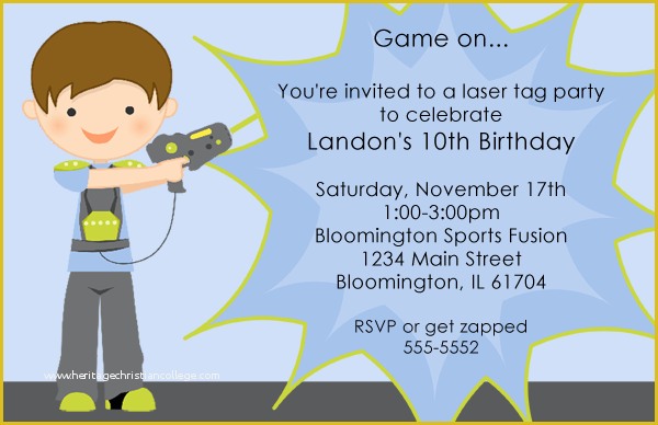 Free Printable Laser Tag Invitation Template Of Laser Tag Birthday Invitations Ideas Free – Bagvania Free