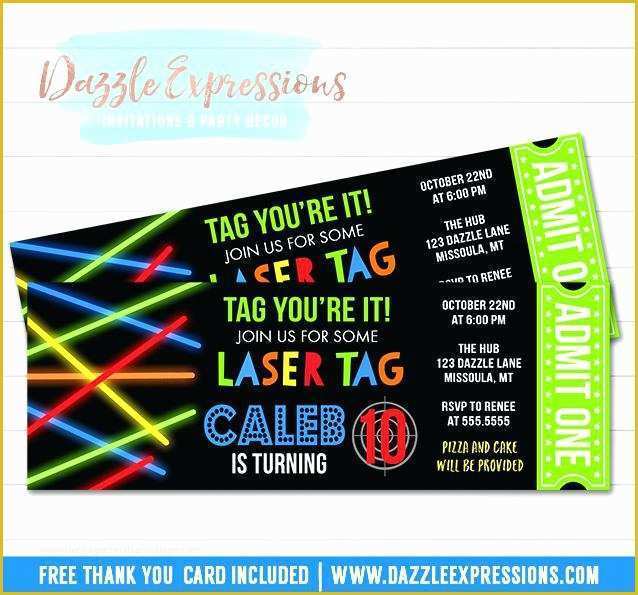 Free Printable Laser Tag Invitation Template Of Laser Tag Birthday Party Invitation Free Template