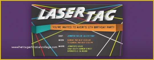 Free Printable Laser Tag Invitation Template Of Laser Tag Birthday Party Invitation Template – Best Happy