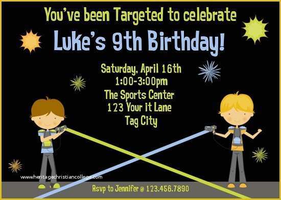 Free Printable Laser Tag Invitation Template Of Laser Tag Birthday Party Invitations Ideas – Bagvania Free