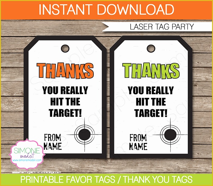 Free Printable Laser Tag Invitation Template Of Laser Tag Party Favor Tags Template