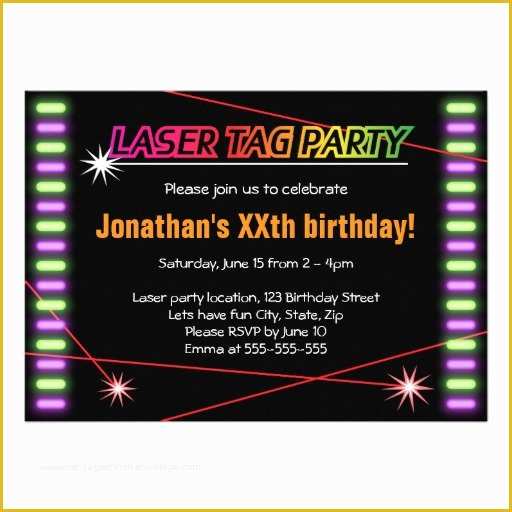 Free Printable Laser Tag Invitation Template Of Laser Tag Party Invitation Templates