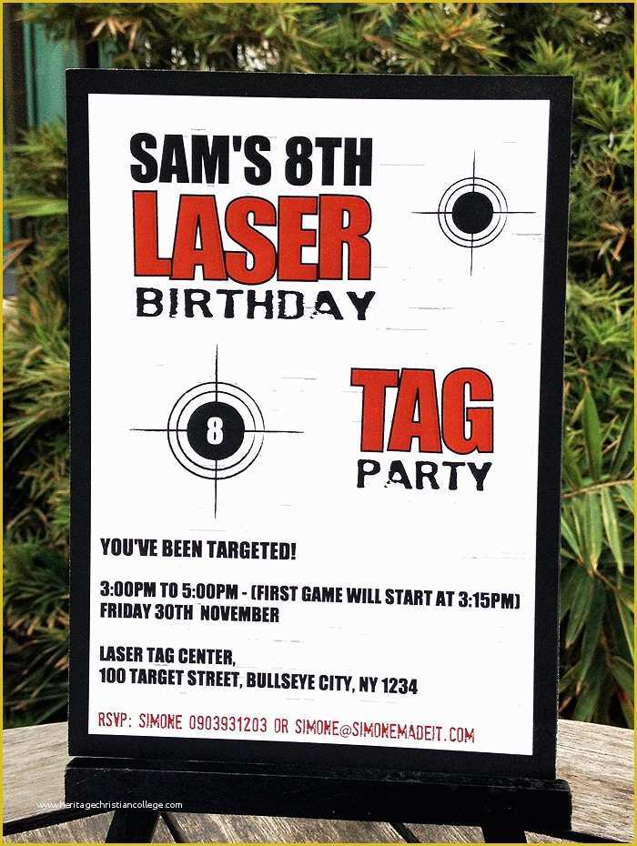 Free Printable Laser Tag Invitation Template Of Laser Tag Party Invitations & Decorations