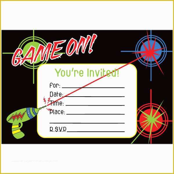 Free Printable Laser Tag Invitation Template Of Laser Tag Party Invitations Template Free