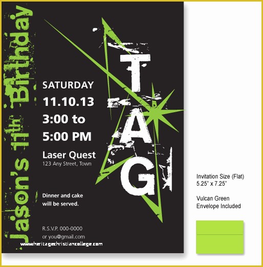 Free Printable Laser Tag Invitation Template Of Laser Tagged Birthday Invitations Glow In the Dark T