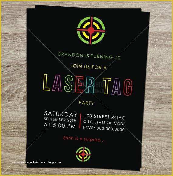 Free Printable Laser Tag Invitation Template Of Printable Laser Tag Birthday Party Invitation Boys