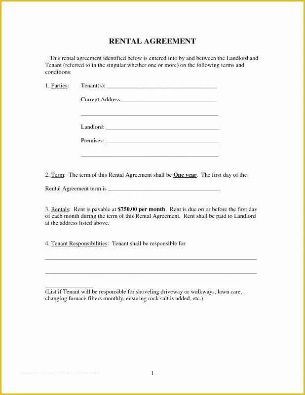 Free Printable Lease Template Of Free Printable Basic Rental Agreement