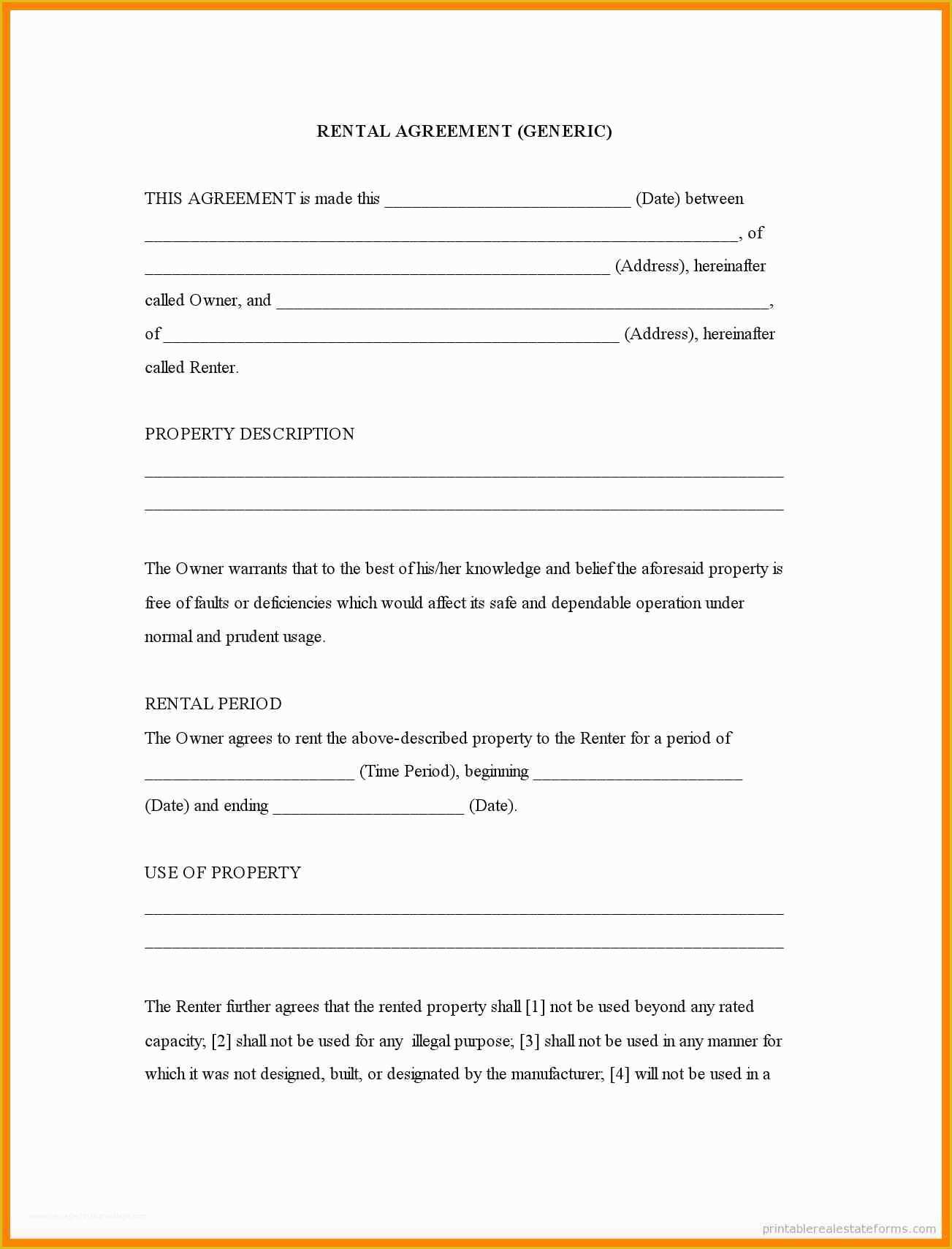 Free Printable Lease Template Of Printable Basic Lease Agreement – Free Download