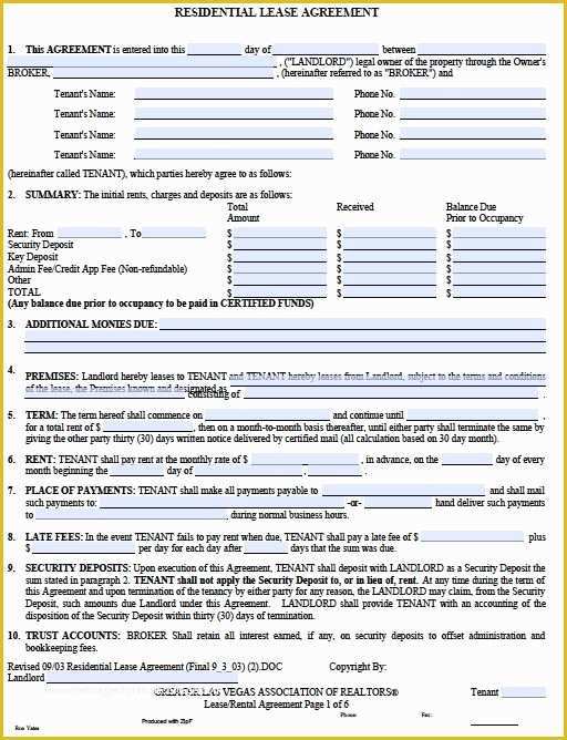 Free Printable Lease Template Of Printable Sample Free Printable Rental Agreements form