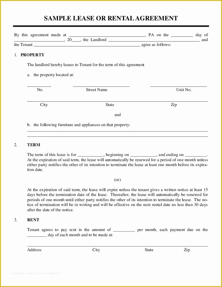 Free Printable Lease Template Of Printable Sample Rental Agreement Template form