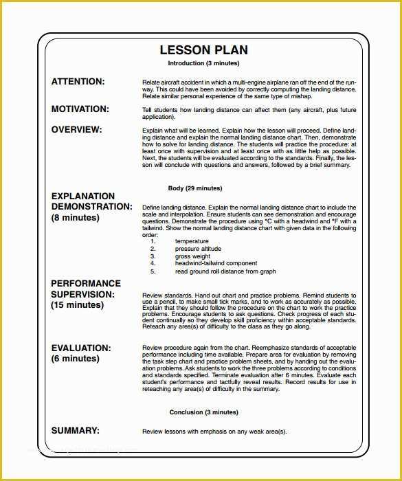 Free Printable Lesson Plan Template Of 14 Sample Printable Lesson Plans – Pdf Word Apple Pages