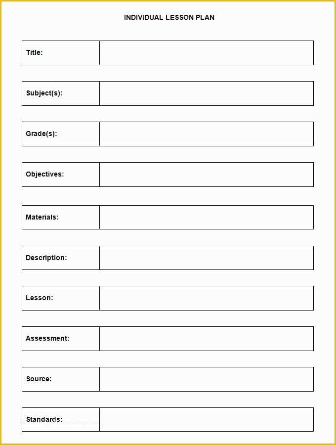 Free Printable Lesson Plan Template Of Blank Lesson Plan Template 3 Free Word Documents