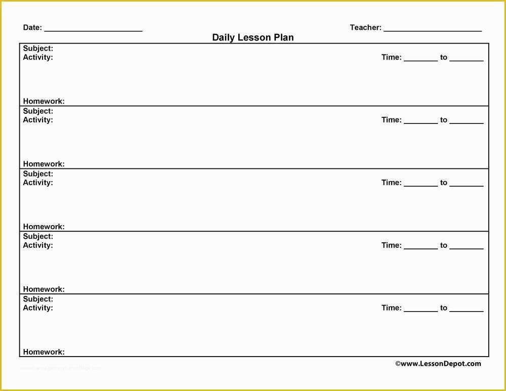 Free Printable Lesson Plan Template Of Lesson Plans Resources