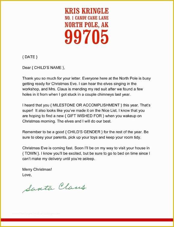 Free Printable Letter From Santa Word Template Of Best 25 Letter From Santa Template Ideas On Pinterest