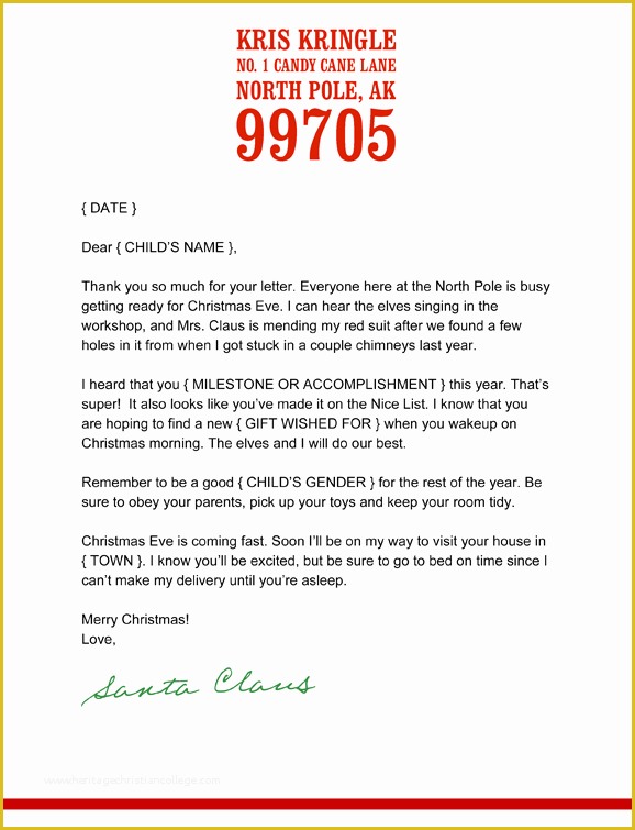 Free Printable Letter From Santa Word Template Of Letter From Santa Free Template Paging Supermom