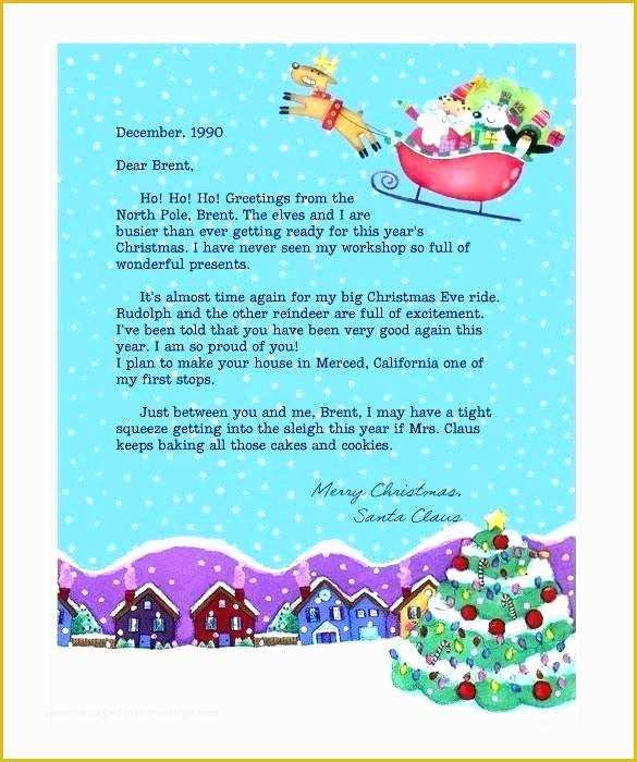 Free Printable Letter From Santa Word Template Of Reply From Santa Template Free