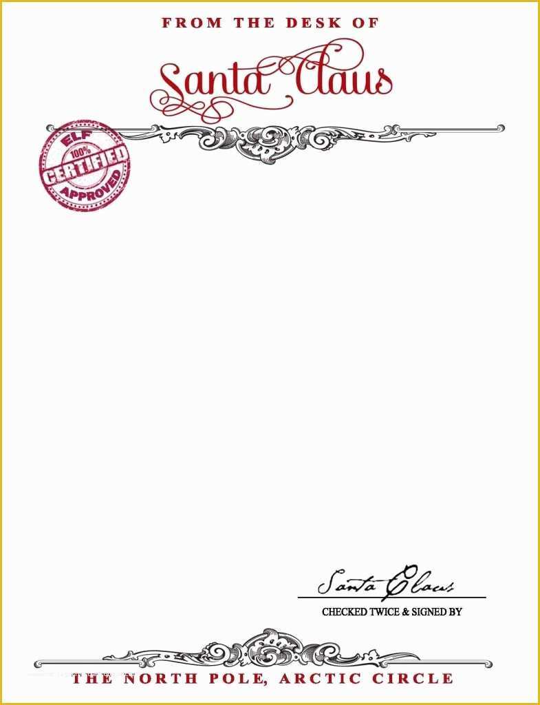 Free Printable Letter From Santa Word Template Of Santa Claus Stationary Free Printable Your Golden