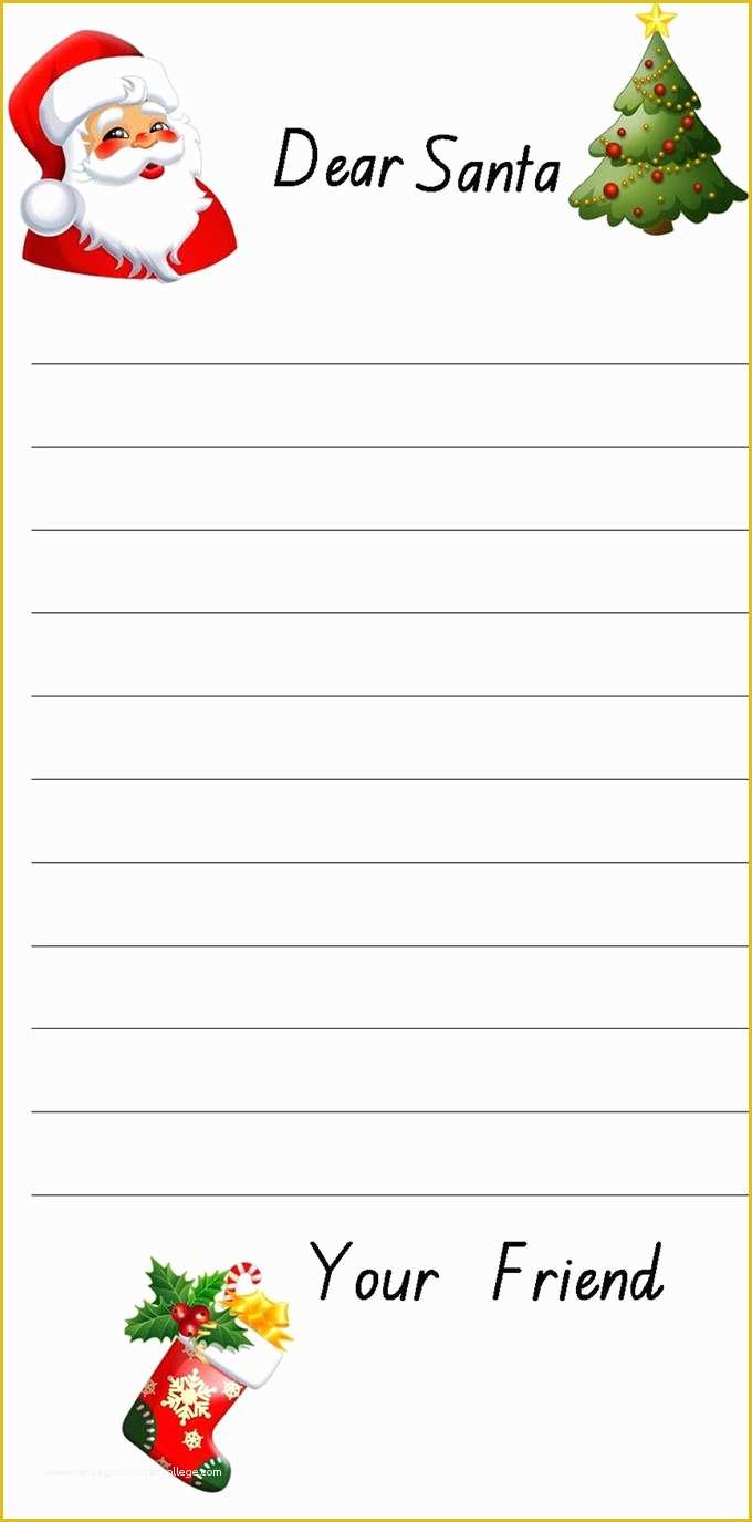 Free Printable Letter From Santa Word Template Of Santa Claus 