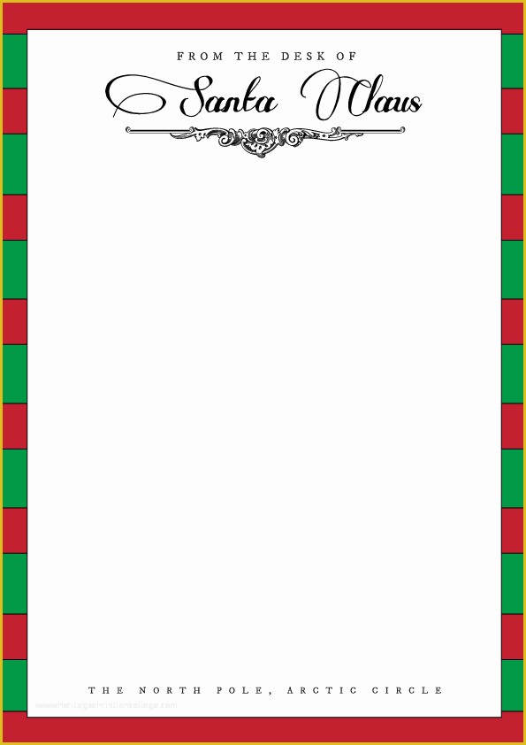 Free Printable Letter From Santa Word Template Of Santa Letterhead Template Holidays