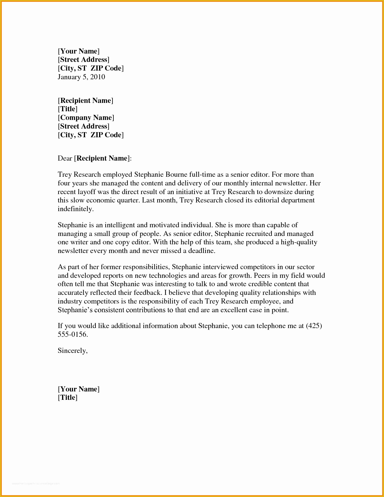 Free Printable Letter Of Recommendation Template Of Letter Re Mendation Template Word