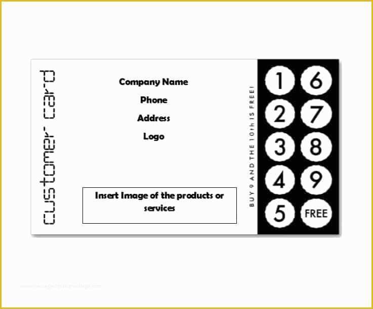 Free Printable Loyalty Card Template Of 30 Printable Punch Reward Card Templates [ Free]