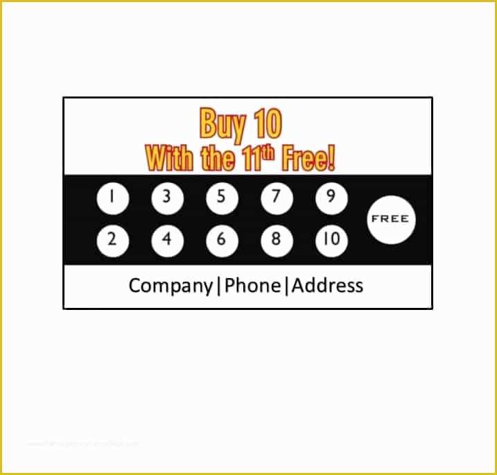 Free Printable Loyalty Card Template Of 30 Printable Punch Reward Card Templates [ Free]