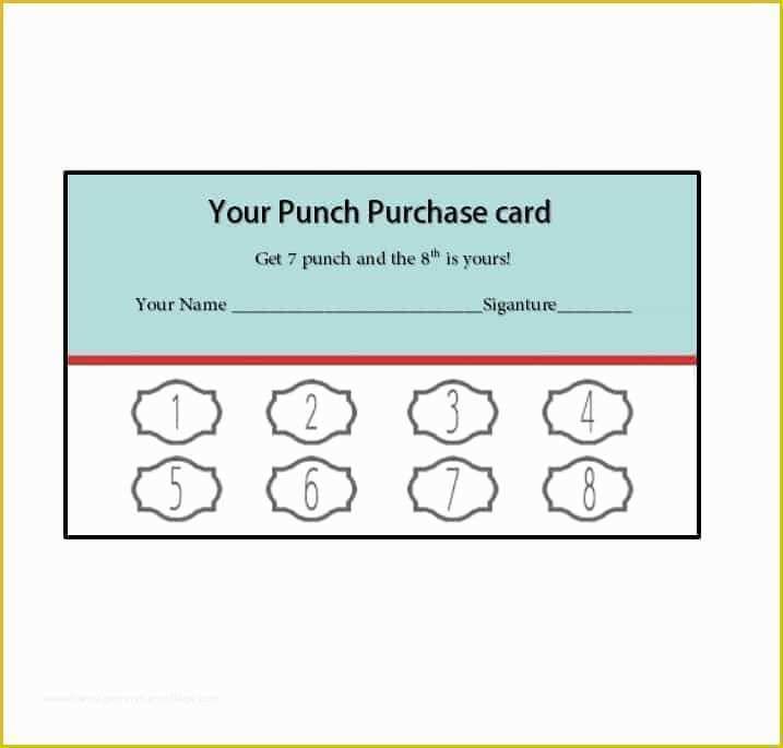 Free Printable Loyalty Card Template Of 30 Printable Punch Reward Card Templates [ Free]