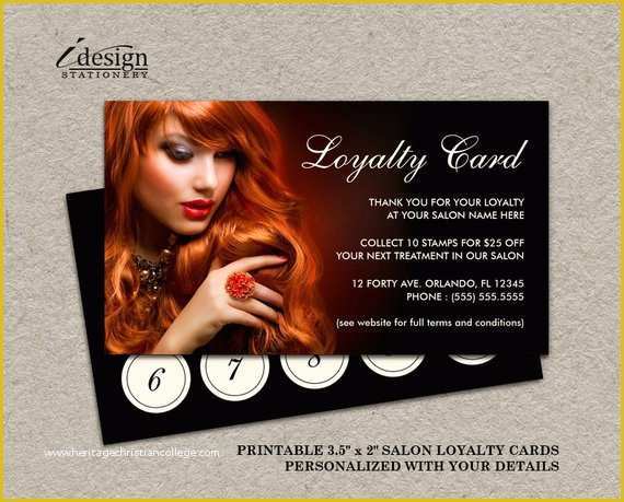 Free Printable Loyalty Card Template Of Hair Salon Loyalty Card Printable Hair Stylist or