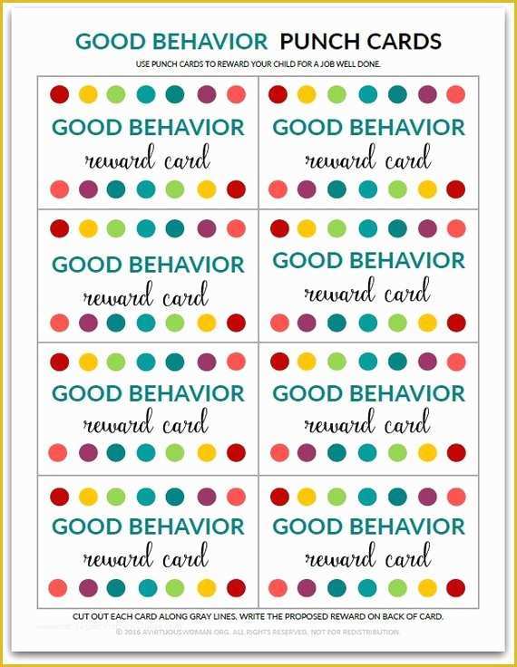 Free Printable Loyalty Card Template Of Pdf Good Behavior Punch Card
