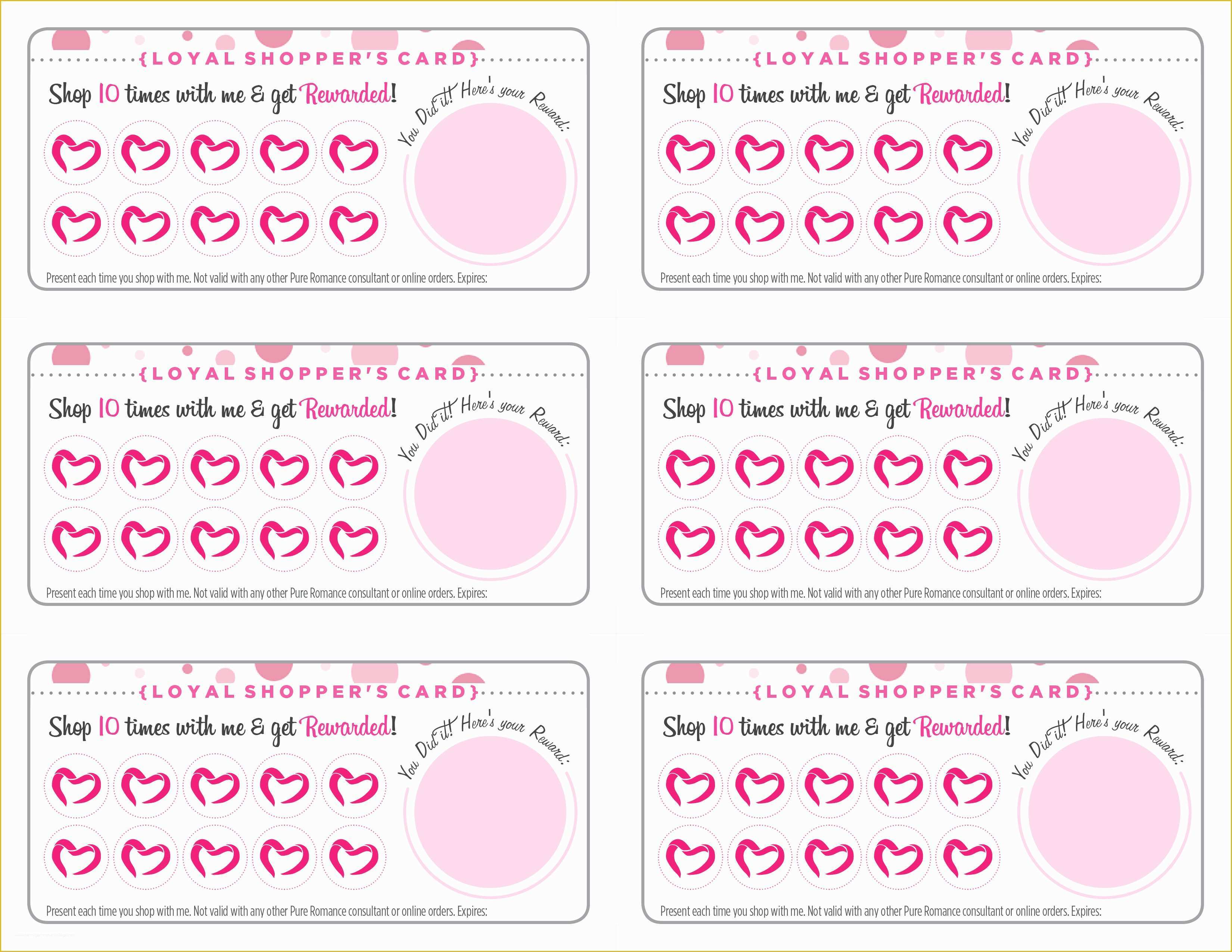 Free Printable Loyalty Card Template Of Pure Romance Printables Maitri Designs