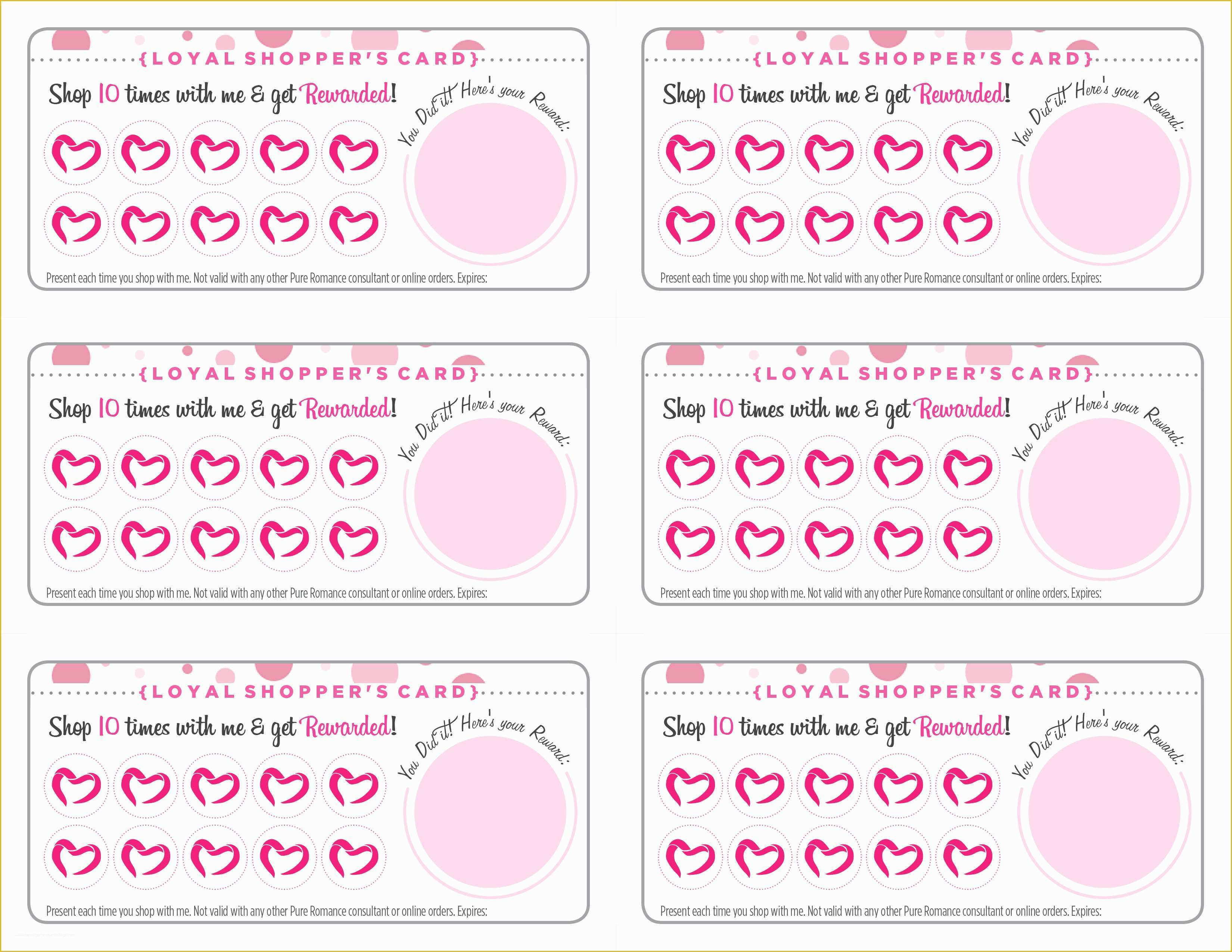 Free Printable Loyalty Card Template Of Pure Romance Printables Maitri Designs