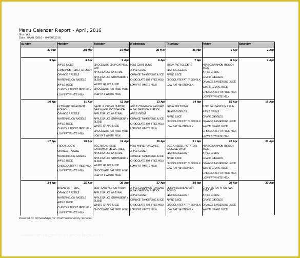 Free Printable Lunch Menu Template Of Menu Calendar Templates 10 Printable Pdf Documents