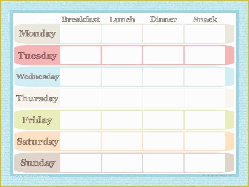 Free Printable Lunch Menu Template Of Menu Planner and Grocery List Printable Set Juggling Act