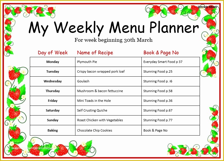 Free Printable Lunch Menu Template Of Weekly Menu Template for Home Word Templates